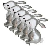 SWOOMEY 5 Ballons Garçon et Filles en Aluminium de Lapin Thème Lapin Adorable pour Décoration de Fête D'anniversaire Fournitures pour Shower Nuptial et Graduations