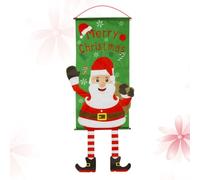 SWOOMEY Bannière Suspendue Festive de Noël 2 Pièces en Pet Motif Joyeux et Amusant, Décoration pour Café et Boutique Pendant la Période des Fêtes