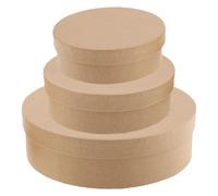 SWOOMEY Boîtes Rondes Papier Kraft 3 Pièces pour Coffret Bonbons et Rangement Alimentaire, Boîte à Dragées et Pâtisserie pour Loisirs Créatifs et DIY