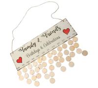 SWOOMEY Calendrier Perpétuel Mural en Bois Disques Ronds, Panneau de Rappel D'anniversaire Facile à Assembler pour Décoration de Fête et Journée Spéciale