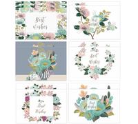 SWOOMEY Cartes de Vœux D'anniversaire Lot de 12 Design Délicat et Apparence Élégante Motif Floral en Papier pour Fêtes et Occasions Spéciales
