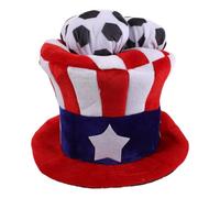SWOOMEY Chapeau et Couleurs Résistantes à Forme Haute Reprenant Couleurs du Drapeau Américain, Construction Renforcée de Supporter Rouge pour Fêtes à Thème Football et Rassemblements