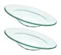 SWOOMEY Chauffe-Cire Verre 12 CM 2 Pièces, Plateau pour Lampe Diffuseur Parfum, Coupelles pour Huile Essentielle, Usage en Chambre et Espace Artisanal