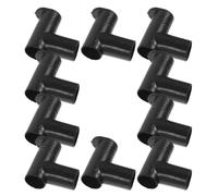 SWOOMEY Connecteurs d'angle en Plastique Noir Accessoires de Fixation Sécurisée et Protection Anti-poussière Lot de 10 pour Tringles à Vêtements Compatibles Portant Simple et Double