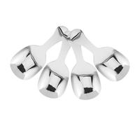 SWOOMEY Cuillères en Acier Inoxydable 4pcs à Manche Court pour Ambiance Estivale, Cuillère à Thé Précise et Antidérapante, la Cuisine et Usage Commercial
