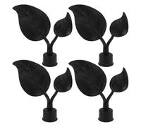 SWOOMEY Embout Tringle Rideau Plastique Noir 4pcs Décoratif Feuille Facile à Installer Style Moderne pour Décoration de Tringles à Rideaux
