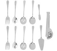 SWOOMEY Ensemble de Couverts Réutilisables 11 Pièces en Acier Inoxydable Ustensiles de Service Robustes et Faciles à Nettoyer pour Hôtels et Dîners