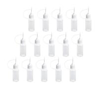 SWOOMEY Flacons Applicateurs de Colle 10 Ml 15 Pièces en PE et Métal Faciles à Presser pour Stockage de Latex et Pigments Usage Personnel et Huiles Essentielles