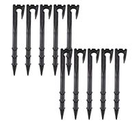 SWOOMEY Lot de 10 Piquets de Micro-Irrigation en PP Noir, Supports Sûrs et Multi-usages pour Tuyaux de 1/2 et 5/8 Pouces, pour Jardinage et Espaces Verts