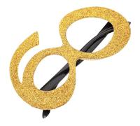SWOOMEY Lunettes de Soleil pour Fête D'anniversaire Design Numérique en Abs, Cadre Pailleté Doré Brillant pour Photos Inoubliables et Célébrations Uniques