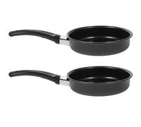 SWOOMEY Mini Poêles à Œufs 14 Cm Lot de 2 Antiadhésives en Métal Fin Faciles à Nettoyer, pour Maison, Restaurant et Barbecue