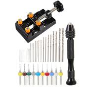 SWOOMEY Perceuse Rotative Manuelle Pratique en Acier Carbone Kit de Perceuse à Bijoux 37 Pièces pour Bricolage et Travail du Bois