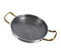 SWOOMEY Poêle à Frire Antiadhésive en Acier Inoxydable Double Poignée pour Fruits de Mer et Sauteuse Induction Ustensiles 26 CM