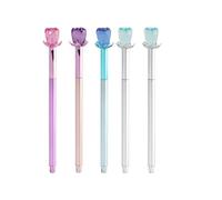 SWOOMEY Stylos à Gel Noirs à Recharge Lot de 5pcs Stylo Créatif en Plastique Encre Rapide Séchage pour Écriture et Dessin Usage Scolaire Bureau Couleur Aléatoire