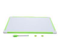SWOOMEY Tableau Mémo Effaçable Double Face en Pvc Vert, Ardoise Blanche Portable pour Bureau et Notifications, Design Élégant et Surface Effaçable à Sec