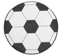 SWOOMEY Tapis de Sol Rond 60 Cm Motif Football Antidérapant pour Bureau et Chambre Tapis Décoratif Isolant Phonique Polyvalent pour Salon et Maison