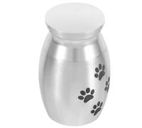SWOOMEY Urne Funéraire Légère pour Animaux de Compagnie en Alliage Argenté, Petite Urne Hermétique pour Cendres de Chat et Chien pour Mémorial Funéraire