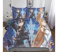 Sword Art Online D Housse De Couette Avec Taies D'oreiller Housse De Parure De Lit Anime Housses De Couettes Respirante Douce Et Confortable Pour Adul