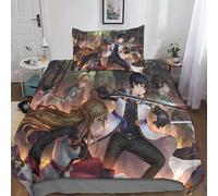 Sword Art Online Housse De Couette Avec Taies D'oreiller Mode Unique D Anime Microfibre Literie Parure De Lit Linge De Lit Housses De Couettes Avec Fe
