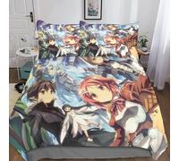 Sword Art Online Housse De Couette Avec Taies D'oreiller Mode Unique D Anime Microfibre Literie Parure De Lit Linge De Lit Housses De Couettes Avec Fe
