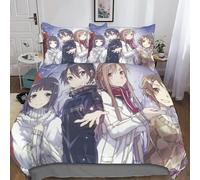 Sword Art Online Housse De Couette, D Anime Motif Imprim¿¿ Parure De Lit Housses De Couettes En Microfibre Avec Fermeture ¿¿Clai Parure De Couette Avec
