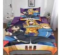 Sword Art Online Housse De Couette, D Anime Parure De Lit Housses De Couettes Microfibre Avec Fermeture ¿¿Clair Et Taies D'oreiller Parure De Couette R