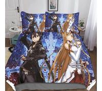 Sword Art Online Housse De Couette D Motif Imprim¿¿ Anime Parure De Lit Housses De Couettes En Microfibre Avec Fermeture ¿¿Clai Parure De Couette Avec T