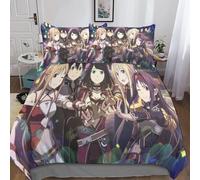 Sword Art Online Housse De Couette Du Monde Taies D'oreiller, D Parure De Lit Anime Avec Fermeture ¿¿Clair En Microfibre Housses De Couettes Pour Garco