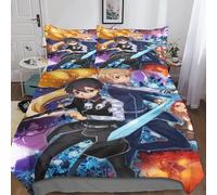 Sword Art Online Housse De Couette Enfant De Anime D Imprim¿¿ Parure De Lit Housses De Couettes En Microfibre Avec Fermeture ¿¿Clai Parure De Couette Av