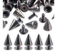 Swpeet 110 paires de clous coniques en métal à vis 7 mm x 9,5 mm Gun-Black