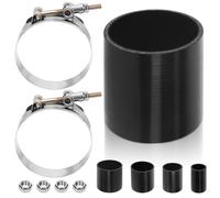 Swpeet 7Pcs 3 pouces - 76mm 4-Ply renforcé tuyau de Silicone droit avec 86-94mm T bride de tuyau de boulon et 6mm Kit écrou hexagonale, tuyau de Silicone pur automobile pour Intercooler