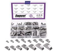 Swpeet Kit de 150 pièces, 15 tailles, 3 mm, 4 mm, 5 mm, 6 mm, 8 mm, 10 mm, clés Woodruff demi-lune semi-circulaires, clés de liaison métrique, kit d'assortiment pour attaches, matériel pour