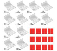 Swpeet Lot de 12 aimants en forme de L en acier inoxydable argenté - Pour armoire - Ultra fin - Aimants de porte pour armoire, fermeture de porte, armoire