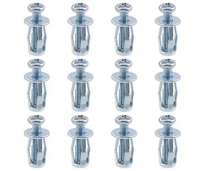 Swpeet Lot de 12 écrous de cric M5 x 25 - Écrous de pétale - Écrous de fixation avec vis - Assemblage pour mur creux en fer - Utilisation sur mur doux et fin (M5 x 25)