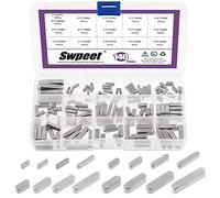 Swpeet Lot de 140 clés rondes en acier inoxydable - 16 tailles - 3 mm, 4 mm, 5 mm, 6 mm - Pour arbre d'entraînement parallèle - Assortiment de clés pour attaches, industrie mécanique