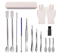Swpeet Lot de 15 machines de remplissage de capsules en acier inoxydable pour #000 00 0 1 2 3, micro cuillères de laboratoire, spatules de laboratoire, plateau de remplissage de po