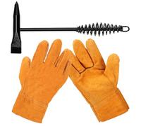 Swpeet Lot de 2 marteaux de soudage de 25,4 cm et gants de soudage de 25,4 cm, marteau à scories de soudure avec poignée à ressort hélicoïdal, outil de retrait des scories pour nettoyer et enlever les