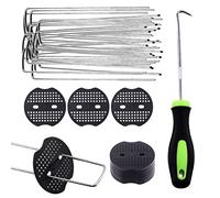 Swpeet Lot de 201 Agrafes de Jardin en Forme de U et Joint Fixe en Plastique avec Crochets, Assortiment pour Tuyaux d'Irrigation, Clôtures et Clous de Gazon Artificiel