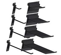 Swpeet Lot de 32 crochets robustes pour panneaux de 4 tailles 5,1 cm, 10,2 cm, 15,2 cm, 20,3 cm, accessoires pour panneaux de lattes, crochets muraux pour panneaux perforés, crochets muraux pour