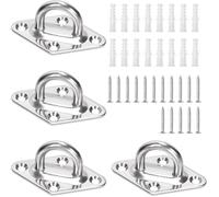 Swpeet Lot de 4 crochet M5 304 en acier inoxydable argenté, kit d'ancrage en plastique, crochet de plafond en U