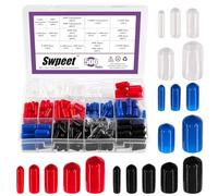Swpeet Lot de 500 Embouts en Caoutchouc Vinyle - 4 Couleurs - 5 Tailles - 3 mm, 4,5 mm, 6 mm, 8 mm, 9,5 mm, Assortiment de Capuchons Flexibles pour Filetage de vis - Capuchons de Protection pour Tige