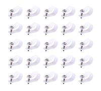 Swpeet Lot de 60 attaches en nylon blanc de type R de 5/8 pouce, kit de pinces à câble en nylon avec vis de montage pour cordon, avec 60 vis pour la gestion des fils (15,8 mm, blanc)