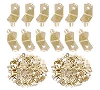 Swpeet Lot de 60 broches d'étagère en L de 6 mm avec trou en acier plaqué or pour trous d'étagère sur bibliothèque, armoires et centres de divertissement