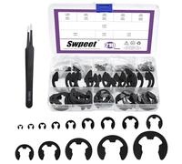 Swpeet Rondelles de sécurité en forme d'étoile en acier au manganèse, M1,5, M2, M2,5, M3, M3,5, M4, M5, M6, M7, M8, M9, M10, M12, M15, circlips externes, anneau de retenue