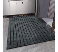 Swsen Paillasson Exterieur Entrée | Tapis d'entrée Intérieur Antidérapant et Durable | Absorbe l'eau et Ramasse la Saleté | Tapis de Porte Lavable Machine(Gris foncé, 50x150cm)