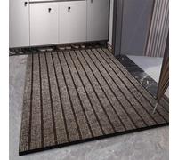 Swsen Paillasson Exterieur Entrée | Tapis d'entrée Intérieur Antidérapant et Durable | Absorbe l'eau et Ramasse la Saleté | Tapis de Porte Lavable Machine(Brun foncé, 50x120cm)