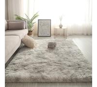 Swsen Tapis de Salon Shaggy Ultra Doux - Moelleux et Lavable - Tapis Moderne pour Chambre avec Dessous Antidérapant, 60 x 120 cm, Gris Clair