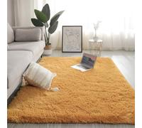 Swsen Tapis de Salon Shaggy Ultra Doux - Moelleux et Lavable - Tapis Moderne pour Chambre avec Dessous Antidérapant, 80 x 120 cm, Gingembre