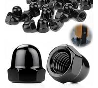 SWTYExt 6pcs Écrous Borgnes M10 Noir Cache Écrou Acier Inoxydable A2 V2A | DIN 1587 Hexagonal, pour Inox, Vis, Boulons Filetés, Tiges Filetées