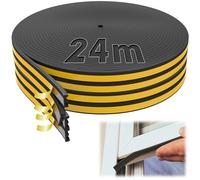 SWTYExt Joint d'étanchéité autocollant pour fenêtre - 9 mm x 4 mm - Noir - 24 m
